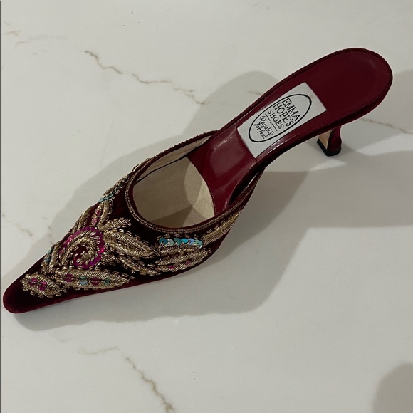 SALE EmmasHope RubyVelvet&Gold Embroidered Mule 37 - Picture 6 of 6